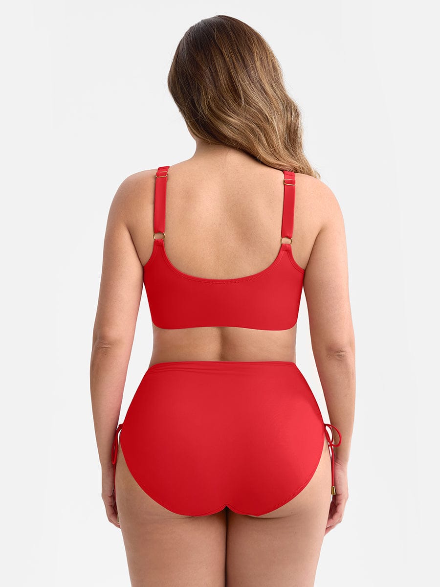 Figurformendes Bikini Set mit High Waist & Raffungen – Elegantes Push-Up Badeanzug Set für Damen