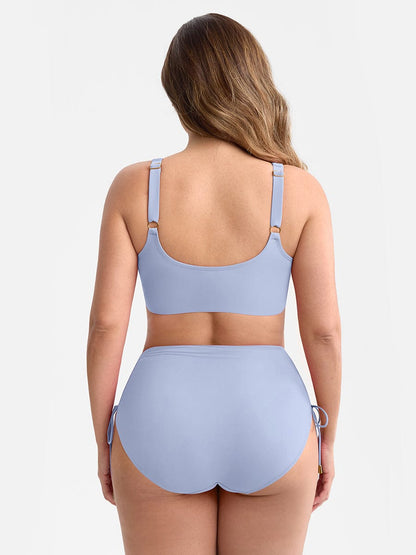 Figurformendes Bikini Set mit High Waist & Raffungen – Elegantes Push-Up Badeanzug Set für Damen