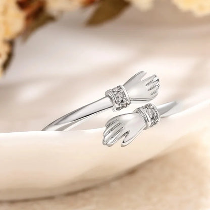 Umarmungsring für Damen mit Zirkonia – Verstellbarer Liebesring „Always with You“