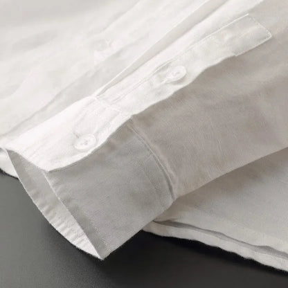 Leichtes Herren Leinenhemd mit Kapuze – Atmungsaktives Sommerhemd mit Knopfleiste