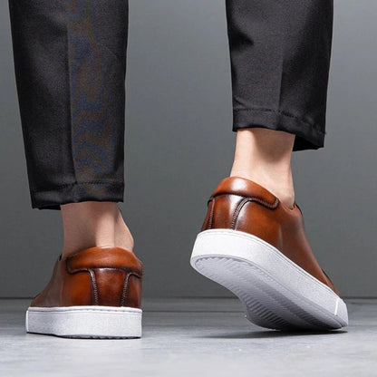 Moderne Herren Leder Sneaker mit weißer Sohle – Elegante Casual Schuhe für Alltag & Business