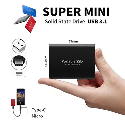 MiniFulgur - Externe Ultra-Schnelle SSD 2 To | Mini SSD | Hochgeschwindigkeits-Speicher für PC und Laptop