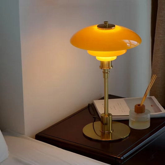 Vintage Tischlampe mit Pilzschirm – Elegante Retro Designleuchte für Wohnzimmer & Schlafzimmer