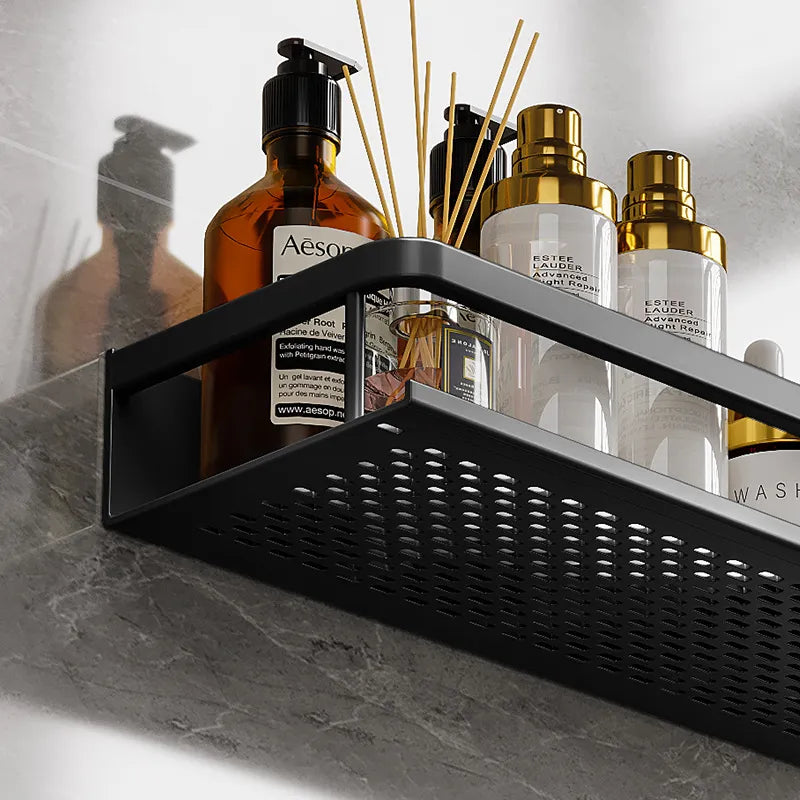 Rangéo - Schwarzes Regal für Dusche oder Küche