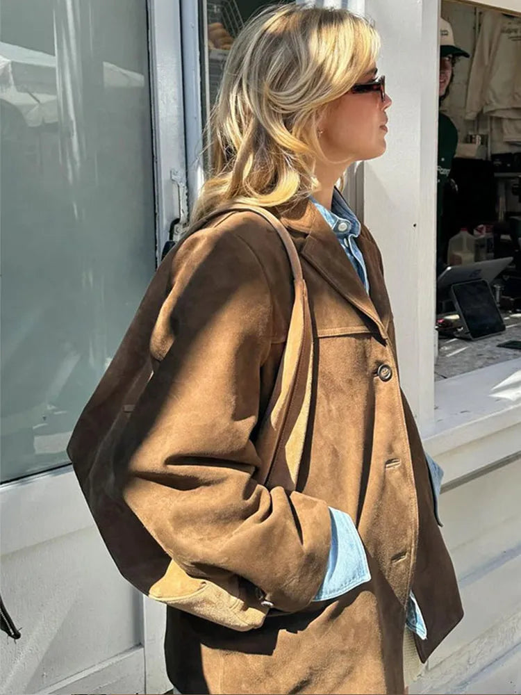 Sophie - Wendejacke mit Taschen in Braun - Vielseitiger und warmer Herbstmantel mit langen Ärmeln für Frauen