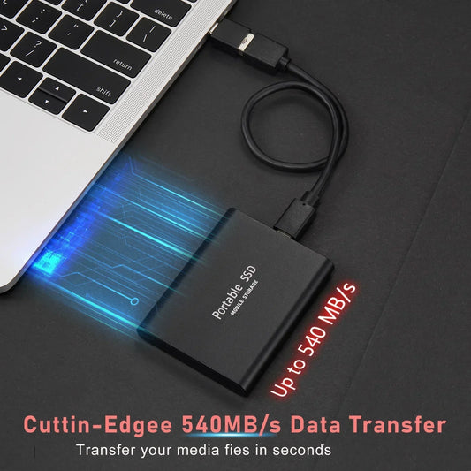 MiniFulgur - Externe Ultra-Schnelle SSD 2 To | Mini SSD | Hochgeschwindigkeits-Speicher für PC und Laptop