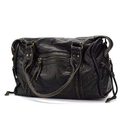 Lunéthra - Schwarze Handtasche für den Einkauf