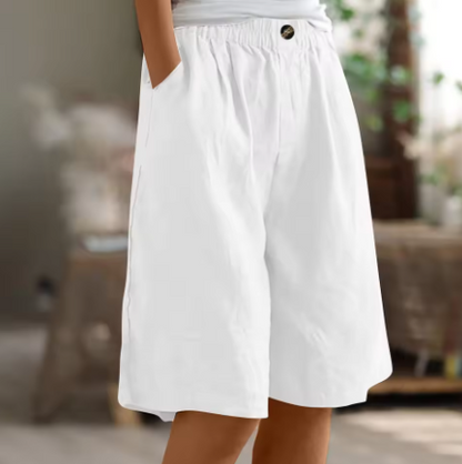 Émiliane - Damen Sommer-Shorts, Bequemer Elastischer Bund, Aus Leinen und Atmungsaktivem Stoff