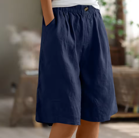 Émiliane - Damen Sommer-Shorts, Bequemer Elastischer Bund, Aus Leinen und Atmungsaktivem Stoff