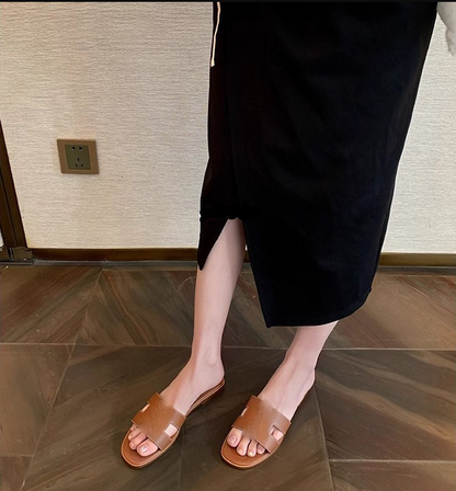Elegante Slide-Sandalen für Damen mit Cut-Out Design – Flache Sommer Pantoletten