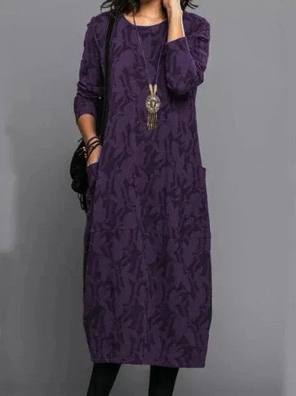 Ravelle - Bequeme Oversize-Frühjahrsrobe mit 3/4-Ärmeln, Blumenmuster und Taschen
