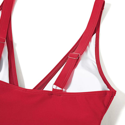 Eleganter Badeanzug für Damen mit Mesh-Details – Tiefem V-Ausschnitt & Figurformend