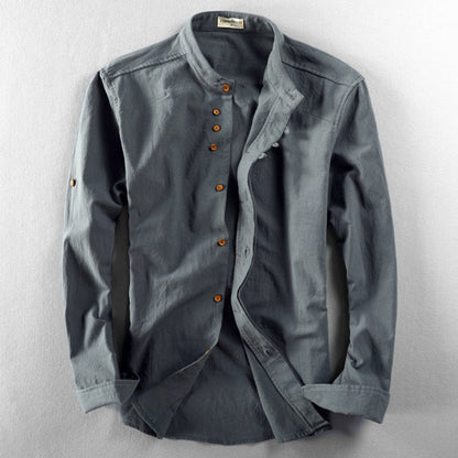 Moderner Stil für Herren Hemd mit Stehkragen und Eleganten Knopfdetails für Alltag und Freizeit