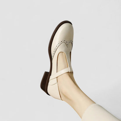 Elegante Mary Jane Schuhe aus Leder mit Blockabsatz & Schnalle für Damen – Bequem & Zeitlos