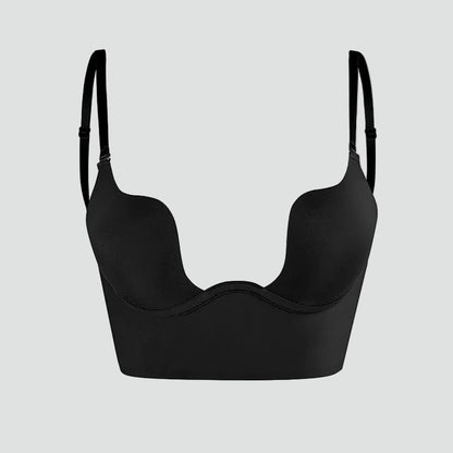 Rückenfreier Damen Push-Up BH mit transparenten Trägern – Unsichtbarer Halt & Komfort