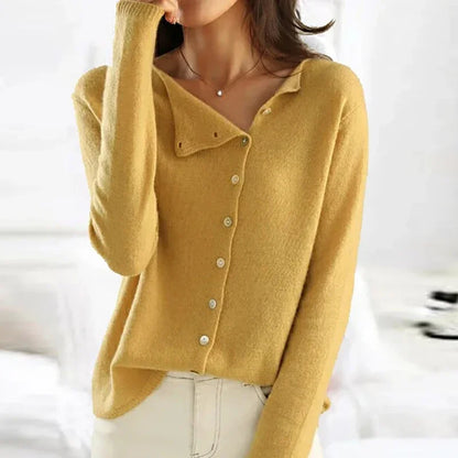 Juliette - Elegantes und Weiches Asymmetrisches Frühlings-Cachemire-Gilet mit Knöpfen