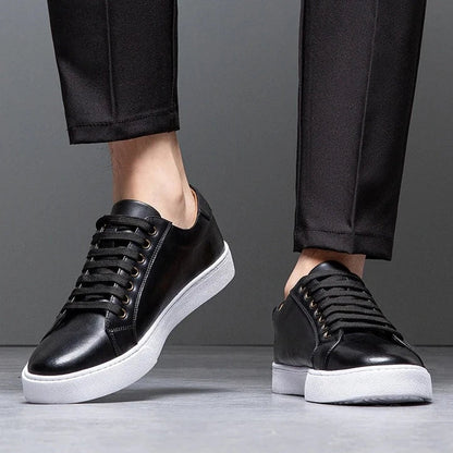 Moderne Herren Leder Sneaker mit weißer Sohle – Elegante Casual Schuhe für Alltag & Business