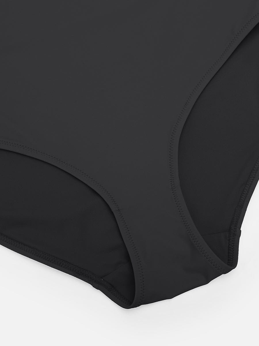Figurformender Bandeau Badeanzug mit V-Ausschnitt & Trägern – Eleganter Shaping Swimsuit für Damen