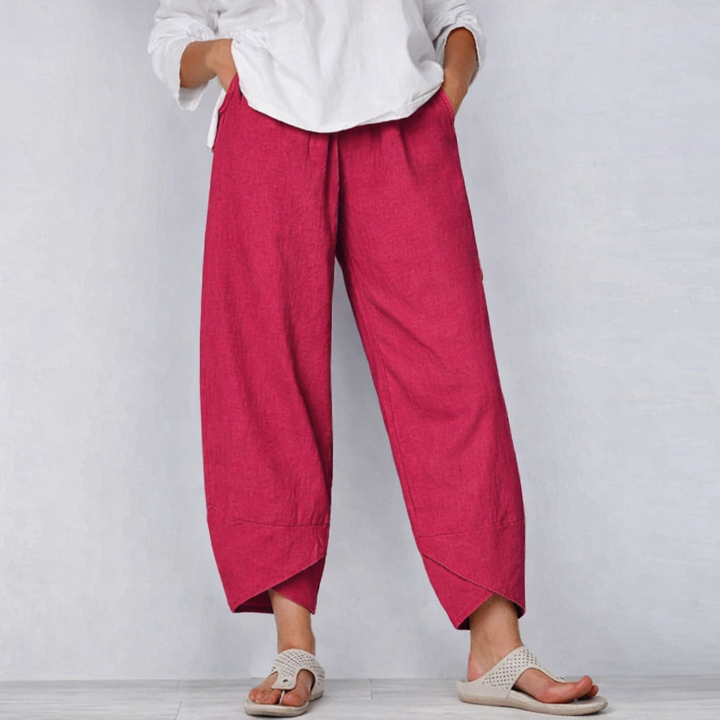 Lässige Haremshose mit weitem Bein für Damen – Bequeme Freizeit Hose im modernen Oversize-Look