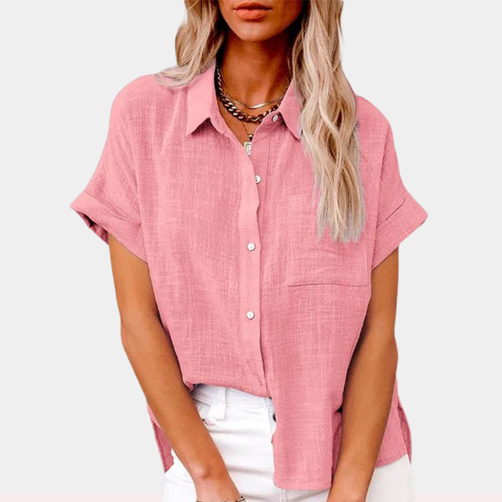 Lässige Kurzarm Hemdbluse für Damen – Luftiges Freizeitshirt leicht & vielseitig