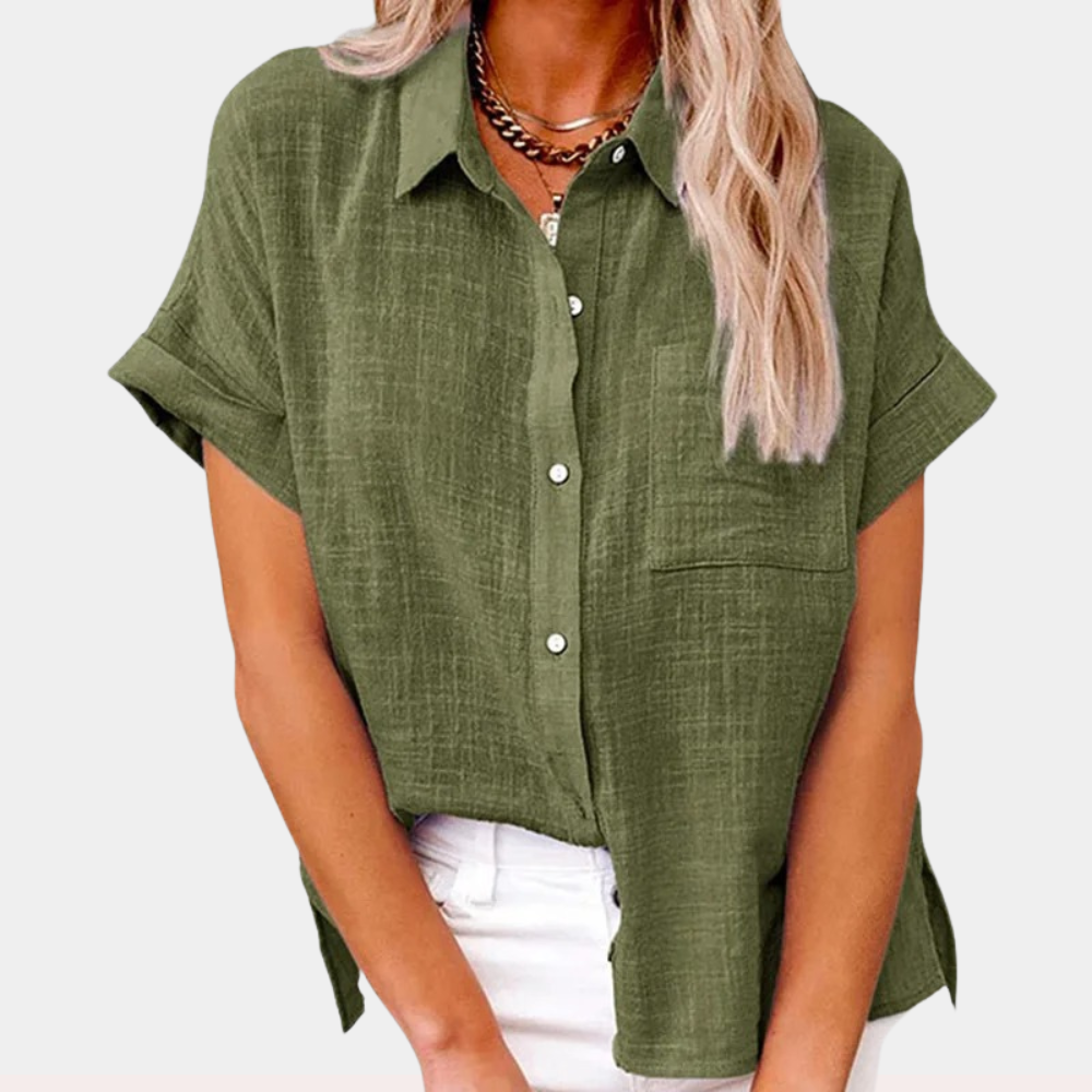 Lässige Kurzarm Hemdbluse für Damen – Luftiges Freizeitshirt leicht & vielseitig