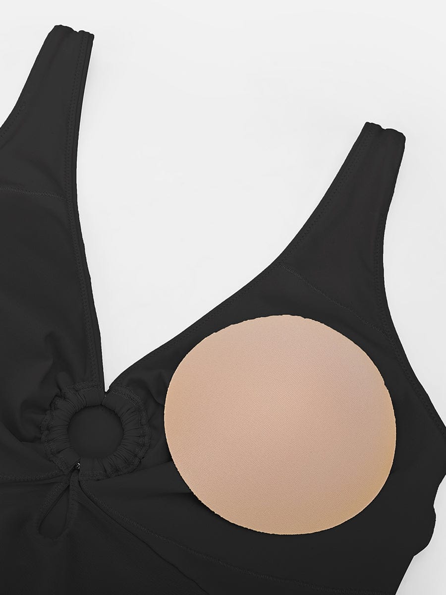 Figurformender Badeanzug mit Ring-Detail – Bauchkontrolle & Verstellbare Träger für Damen