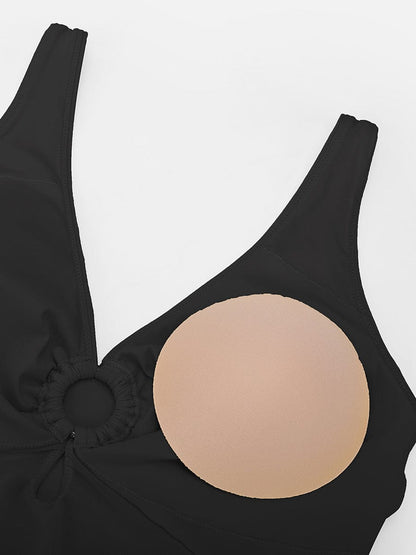 Figurformender Badeanzug mit Ring-Detail – Bauchkontrolle & Verstellbare Träger für Damen