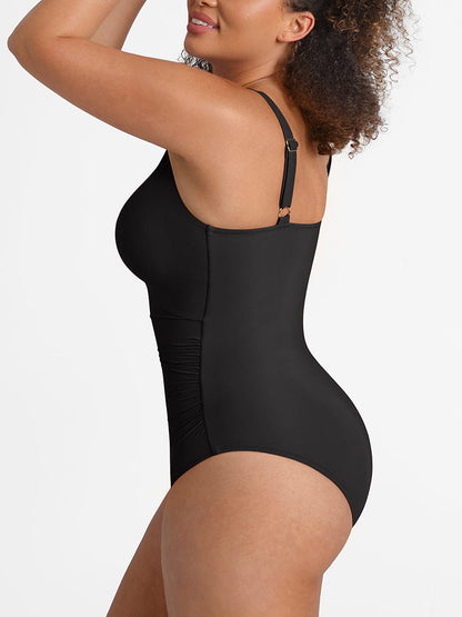 Figurformender Badeanzug mit Ring-Detail – Bauchkontrolle & Verstellbare Träger für Damen