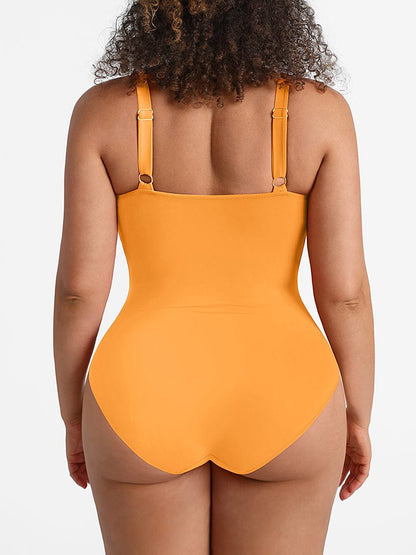 Figurformender Badeanzug mit Ring-Detail – Bauchkontrolle & Verstellbare Träger für Damen