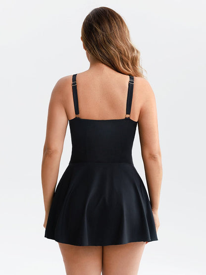 Figurformender Badeanzug mit Rock – Eleganter Swimdress mit Shaping-Effekt für Damen