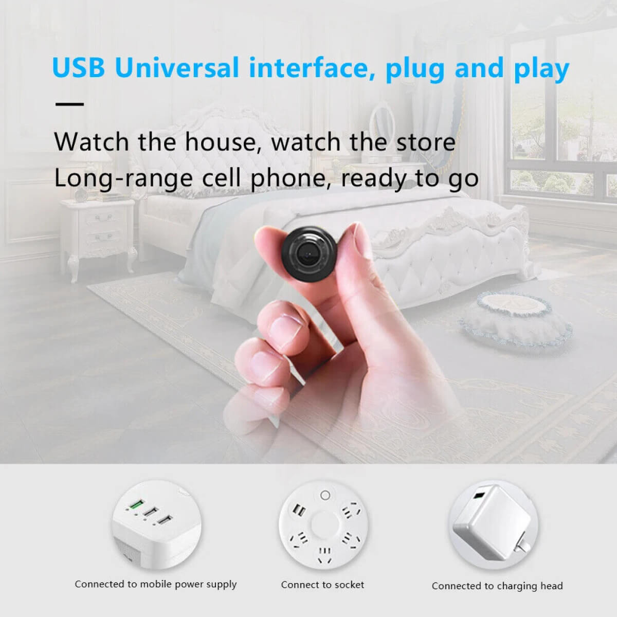 MiniVigi - Mini-Wi-Fi-Kamera mit 1080P wasserdicht und 160° Nachtsicht