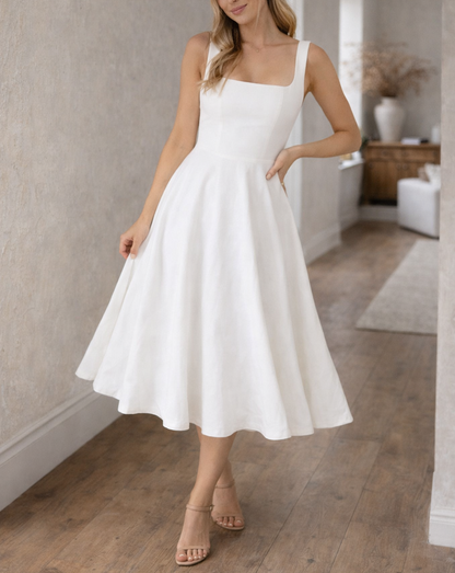 Elegantes Midikleid mit Ausgestelltem Rock für Damen – Zeitloses Ärmelloses Kleid für Besondere Anlässe