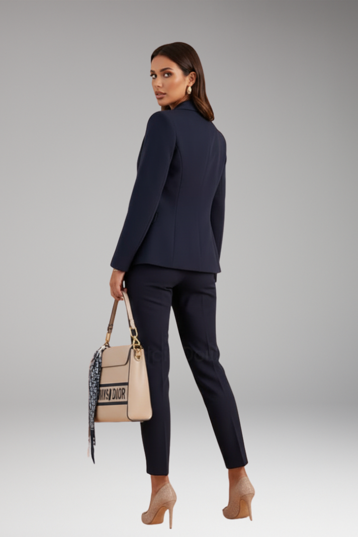Lyrielle - Elegantes Damenanzug-Set: Blazer im Balmain-Stil und Hochtaillierte Hose