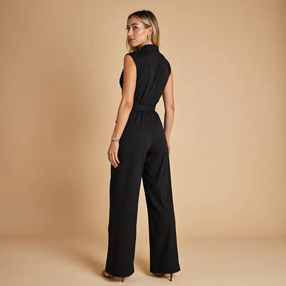Eleganter Jumpsuit mit Gürtel & weitem Bein für Damen – Figurbetont, stilvoll & perfekt für Büro und Events
