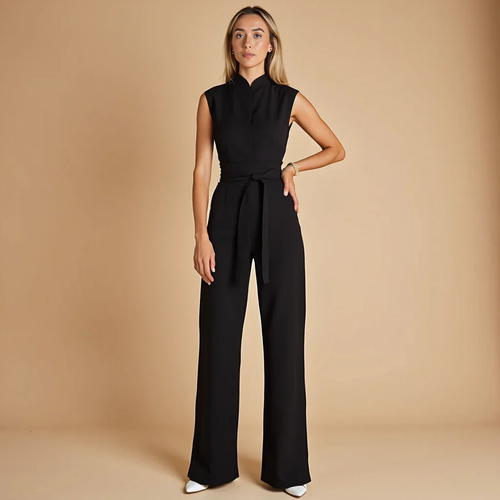 Eleganter Jumpsuit mit Gürtel & weitem Bein für Damen – Figurbetont, stilvoll & perfekt für Büro und Events