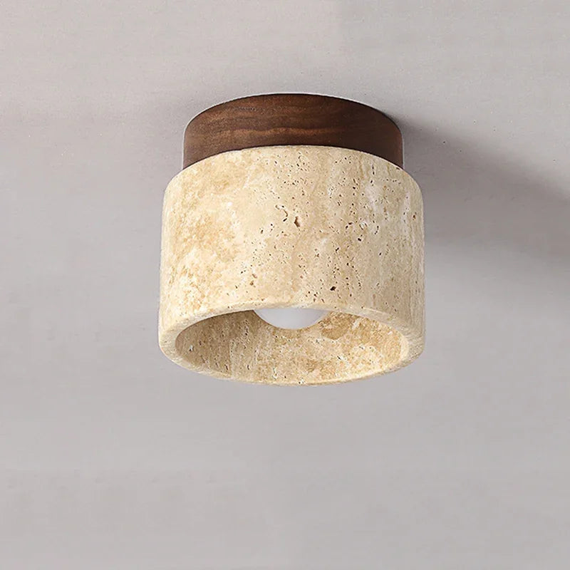 ZenithPierre - Japanische Deckenlampe aus Travertin