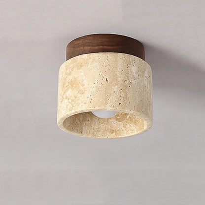 ZenithPierre - Japanische Deckenlampe aus Travertin