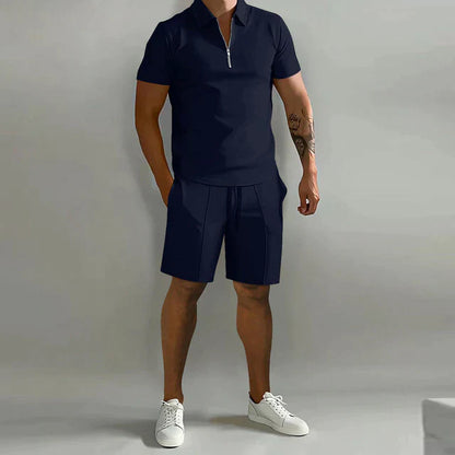 Lässiges Sommer Set mit Poloshirt für Herren – Zweiteiliges Freizeit Outfit mit Shorts