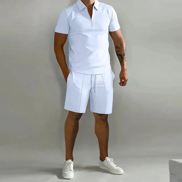Lässiges Sommer Set mit Poloshirt für Herren – Zweiteiliges Freizeit Outfit mit Shorts