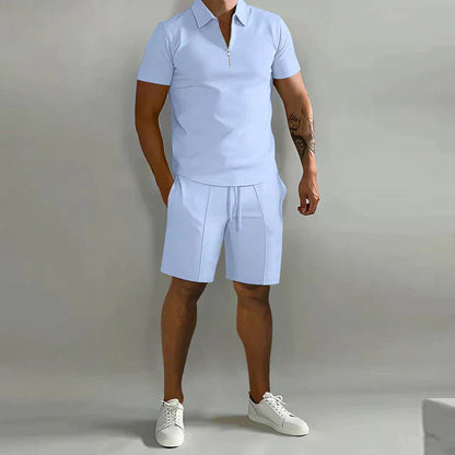 Lässiges Sommer Set mit Poloshirt für Herren – Zweiteiliges Freizeit Outfit mit Shorts