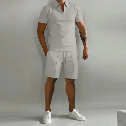 Lässiges Sommer Set mit Poloshirt für Herren – Zweiteiliges Freizeit Outfit mit Shorts
