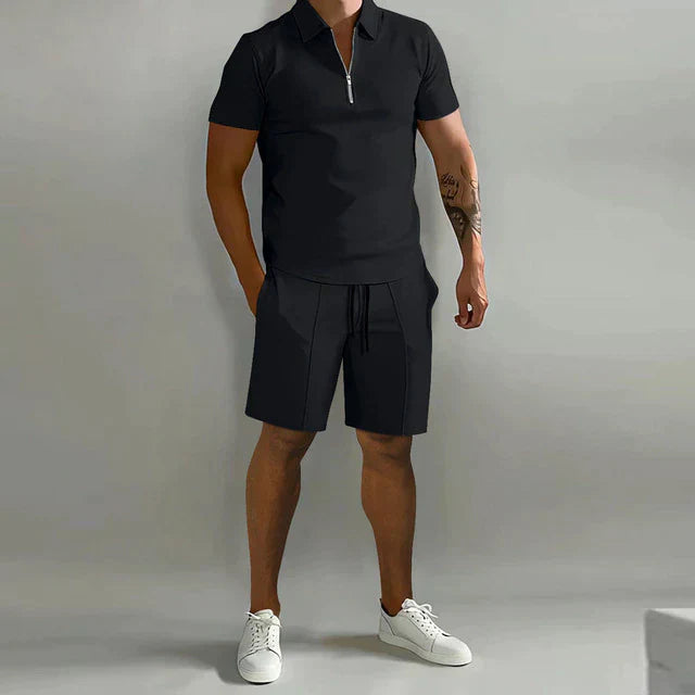 Lässiges Sommer Set mit Poloshirt für Herren – Zweiteiliges Freizeit Outfit mit Shorts
