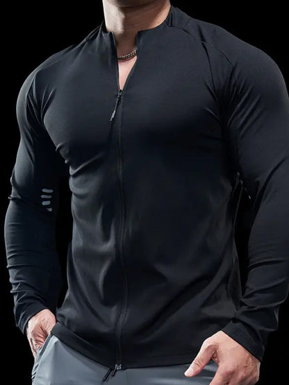 Maëlric - Sportjacke SmoothBlend mit schnelltrocknendem Material für Laufen und Fitness mit Reißverschlusskragen