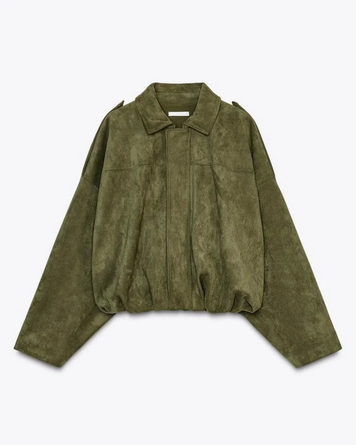 Esméline - Elegante Oversize Frühlingsjacke aus Wildlederimitat und Kunstleder mit Kragen und Reißverschluss für Damen