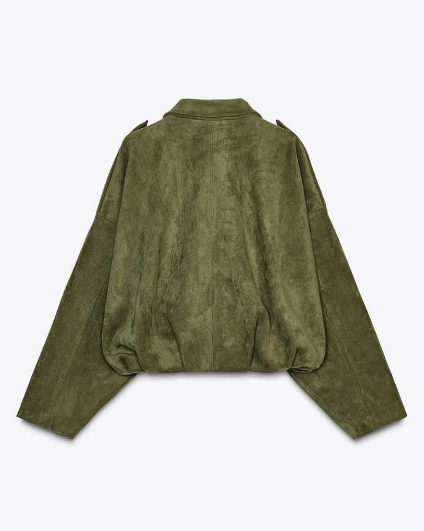 Esméline - Elegante Oversize Frühlingsjacke aus Wildlederimitat und Kunstleder mit Kragen und Reißverschluss für Damen