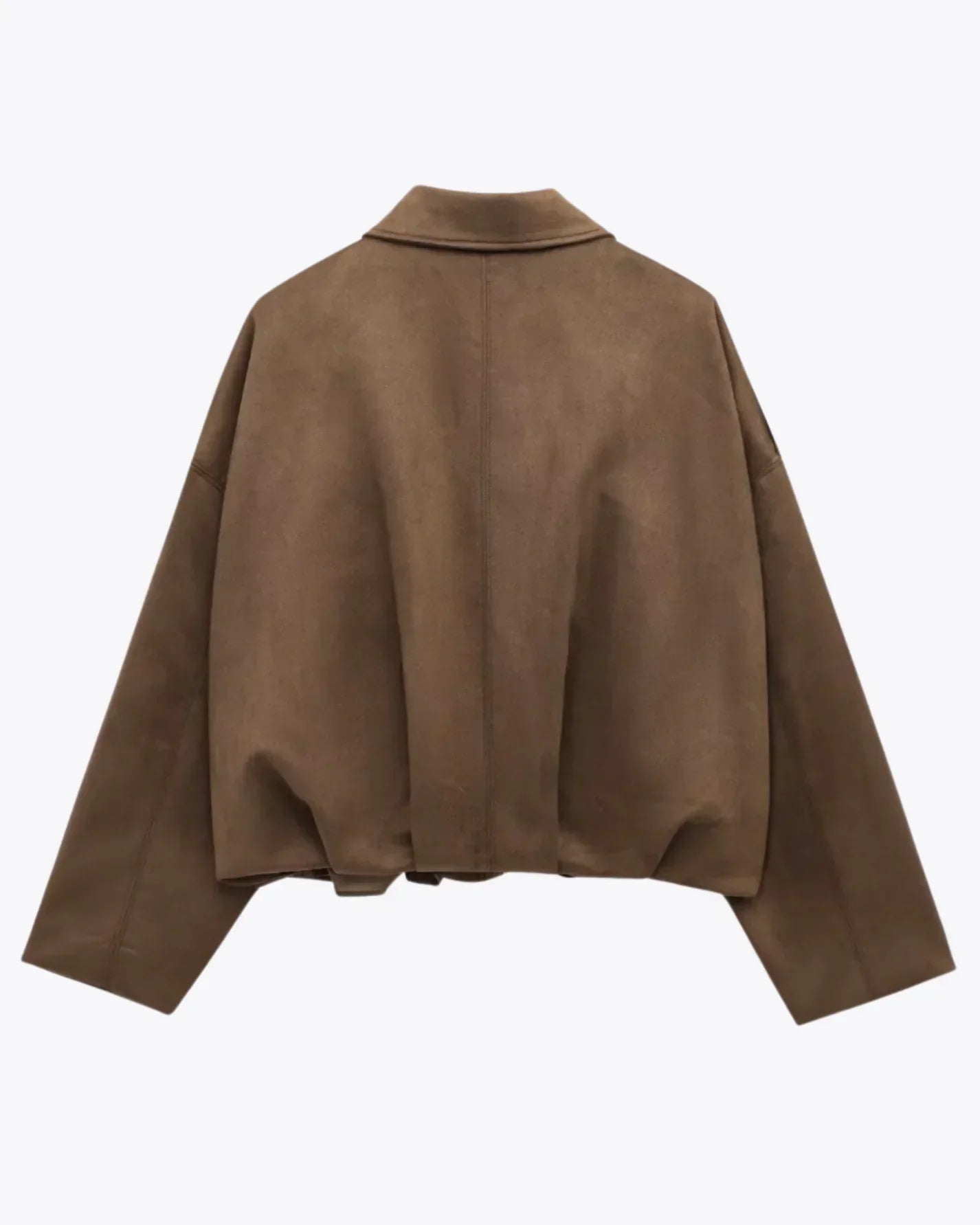 Esméline - Elegante Oversize Frühlingsjacke aus Wildlederimitat und Kunstleder mit Kragen und Reißverschluss für Damen