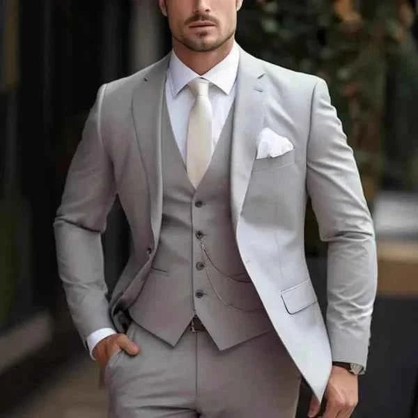 Luxuriöser Herren 3-Teiler Anzug – Eleganter Slim Fit Hochzeits- & Businessanzug