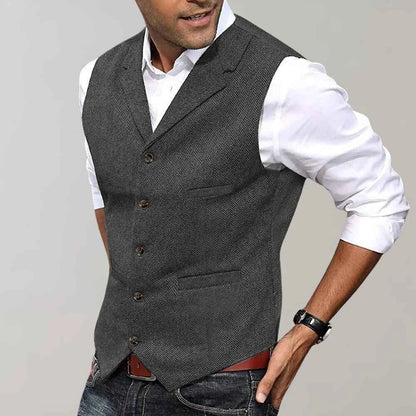 Vintage Herren Weste im Slim Fit – Elegante Business- & Freizeitweste