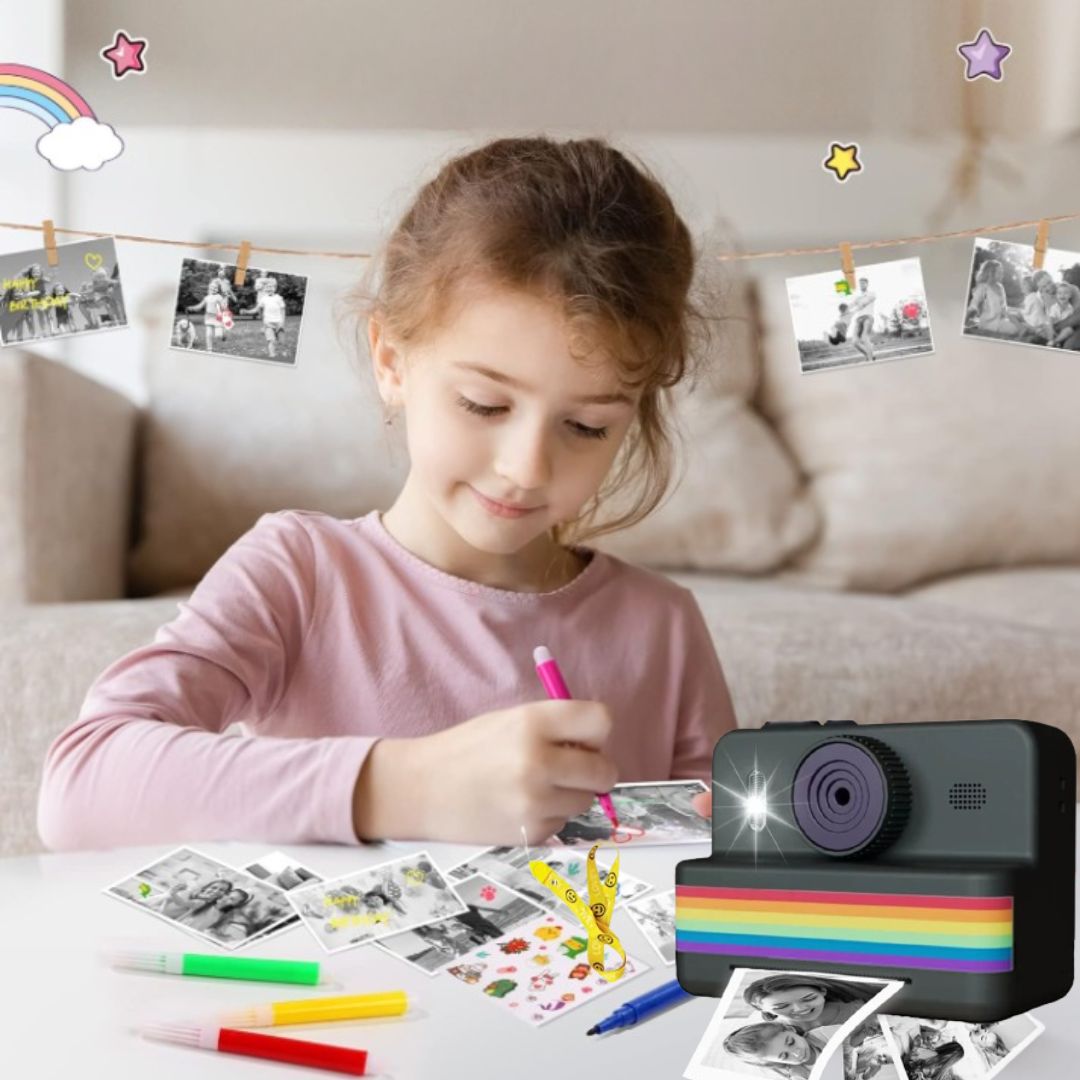 Photivie - Sofortbildkamera für Kinder + 3 Foto-Rollen