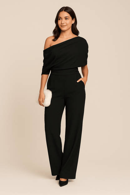 Marilys - Elegante Lange Frühlingskombination mit Asymmetrischem Design und Schulterfreiem Schnitt
